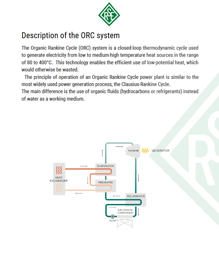 Description of the ORC system